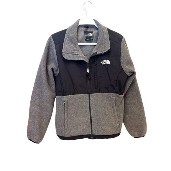 The North Face Womens M Denali Polartec Fleece Jacket Gray Black Full Zip - Picture 1 of 12